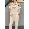 Traje Deportivo Casual para Mujer 2025 Primavera Nuevo Estilo Estampado de Letras Moderno Versátil Adelgazante Conjunto de Dos Piezas