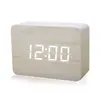 Relógio eletrônico minimalista transfronteiriço, despertador de madeira multifuncional para mesa, adequado para estudantes e crianças, relógio de mesa controlado por voz