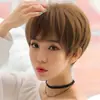 Nova peruca fofa e bonita para meninas, cabelo curto liso, peruca de cabelo curto, adorno de cabeça, personalidade, homens e mulheres, adorno de cabeça completo, fábrica em estoque