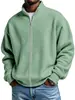 Estación Independiente Transfronteriza Europea y Americana Ropa de Hombre Estilo Americano Moda Desgastada para Hombre Chaqueta Sencilla de Color Sólido Waffle Cuello Alto con Cremallera