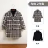 Abrigo de lana para niño ropa de invierno para niños acolchado grueso estilo coreano a cuadros abrigo de lana casual abrigo para niños medianos y grandes moda