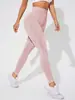 Pantalones de yoga ajustados sin costuras europeos y americanos transfronterizos, lavados a la arena, de secado rápido, de cintura alta, realzan los glúteos, para correr, deportes, fitness, pantalones de longitud 7/8