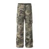 C812 Estilo Retro Americano Unisex Otoño e Invierno Múltiples Bolsillos Gama Alta Vintage Diseño de Camuflaje Pantalones Casuales de Trabajo