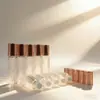Frasco de Vidro com Esfera Rolante para Óleo Essencial, Frasco Rolante com Líquido para Crescimento Capilar, Frasco Refil de Perfume, Frasco para Terapia de Massagem, Frasco Refil de Óleo Essencial de 10ml