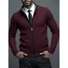 Cardigan Casual Plus Size Amazon Transfronteiriço Casaco Suéter Masculino Quente de Inverno Moda Gola Alta Tricô