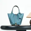 Bolsa Cesta de Vegetais Clássica de Couro Bovino de Primeira Camada Personalizada de Fábrica, Bolsa Saco de Couro Genuíno de Alta Qualidade, Bolsa de Mão Versátil para Exportação