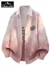 Chamarra Camisa de Hombre Tangkez Otoño Chaqueta de Mezclilla Marca Elegante de Moda para Adolescentes Camisa de Color Degradado para Hombres para Usar al Aire Libre