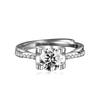 Novo estilo coreano geométrico das mulheres anel de ouro branco elegante pequeno estilo chanel elegante pulseira elegante anel de moissanite