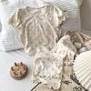 Ropa de Casa para Niños Primavera y Verano Nuevo Pequeña Impresión Modal Clase A Tejido Desnudo Coreano Traje de Pijama para Niñas