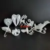 Uma variedade de pingentes de decoração de Natal, bola de Natal, chifres de veado, asas, moto de neve, floco de neve, acessórios DIY 8-15CM