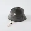 Chapéu de pescador para bebê de 2 anos, design fofo de cachorrinho bordado, chapéu bucket para bebês e crianças pequenas, estilo Maillard, chapéu de veludo para criança pequena, transfronteiriço