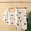 Pijama de Verano Fino Tencel Modal Lyocell para Niños y Niñas Manga Larga Media Ropa de Aire Acondicionado Ropa de Casa