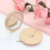 Espejo de Mano Pequeño de Madera de Alta Definición, Espejo de Maquillaje Mini Simple Creativo para Mujeres, Espejo de Madera Creativo para Regalo al por Mayor