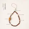 Cadena para teléfono de estilo retro, inspirada en el Zen, hecha de sándalo verde, sándalo morado y sándalo dorado, con sándalo negro, incienso de sándalo y cuentas de oración budistas de sándalo, cordón de estilo pulsera