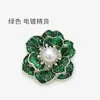 Botão de Metal Floral Vermelho de Camada Dupla 35mm Estilo Chinês Botão Tingido com Óleo para Casaco de Lã, Terno, Jaqueta, Casaco de Pele