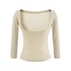 Top tipo camisola sexy estilo americano para el verano de 2026, con copas incorporadas, apto para usar como prenda exterior, de longitud corta, hermoso diseño en la espalda