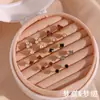 Pendientes de Moda Ins Europeos y Americanos Simples Versátiles Joyería Acero Inoxidable Perla Circonita Pendientes Redondos Mini Retro para Mujer