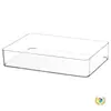 Caja de Almacenamiento de Escritorio, Cajón de Cocina con Compartimentos Integrados, Acrílico Transparente, Forma Rectangular Estrecha, Adecuado para Cosméticos y Estaciones de Trabajo