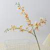 Flor artificial de 3 ramas orquídea danzante amarilla flor artificial transfronteriza phalaenopsis ramo boda decoración del hogar decoración orquídea danzante
