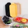 Pratos retangulares de plástico para servir rolinhos de arroz, pratos de churrasco e pratos de hot pot; uso comercial e doméstico; pratos para rolos de arroz com duas alças