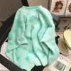 Suéter de Punto con Perlas en Forma de Corazón Color Crema para Mujer, Nuevo Estilo Otoño e Invierno, Jersey Grueso Cálido con Cuello Redondo, Adecuado para Estudiantes de Secundaria, Capa Base de Punto