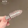 Pinza de Pelo de Lujo con Pedrería Rosa Claro, Exquisita y Versátil, Pinza de Pato a la Moda para Flequillo y Cabello Lateral, Nuevo Accesorio