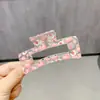 Nuevo Pasador para el Cabello con Forma de Fruta Transparente con Estampado Floral Dulce, Pinza de Tiburón de Fruta Transparente para Recogido en la Parte Trasera de la Cabeza