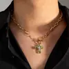 Amazon Venta Caliente Transfronteriza Moda Simple Nicho Versátil Colgante de Cruz Cadena Retorcida Collar Unisex