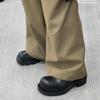 Versão em couro de vaca ~ sapatos populares deste ano versão coreana de nicho camurça rasa sapatos de avó femininos sola grossa lefu botas femininas