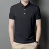 Nova Camisa Polo Masculina de Manga Curta Verão Cor Sólida Solta Gola Lapela Manga Meia Manga Camiseta Masculina Casual Business Top Masculino