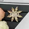Modelo Nuevo 2025 Réplica Chanel Broche de Girassol Incrustado con Diamantes Doble C, Broche de Lujo de Gama Alta al por Mayor