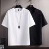 Camiseta Masculina de Manga Curta Verão Nova Solta Casual Manga Curta Top Camiseta Masculina Fina de Gola Redonda para Trabalho