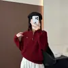 Fábrica de Suéteres Fuente Dalan: Suéter de Punto Holgado Versátil para Mujer Otoño con Media Cremallera y Cuello Semi Alto, Al por Mayor