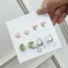 Pendientes de una semana para mujer Súper Hada Tulipán Caramelo de Cereza Primavera y Verano Pendientes Elegantes de Moda con Pendiente de Plata S925 Pendientes Dulces