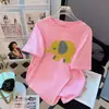 Camiseta Branca de Algodão Puro Manga Curta Estilo Retrô Americano Verão para Mulheres 2025 Novo Estilo Solta Tamanho Grande Tops Atacado Dropshipping