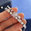 Diseño de Moda Nicho Estilo Ins Versátil Exquisito Brillante Rectangular Redondo Conjunto de Diamantes Conjunto de Circonita Pulsera de Pedrería de Diamante