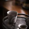 Taza lateral de hierro esmaltado chapada en oro Mar de Té juego de té kung fu hecho a mano estilo japonés vajilla de té de gres vintage Taza pública Taza uniforme