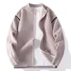 Otoño e Invierno Más Vendido Marca de Moda Color Block Clásico Cuello Alto Cárdigan Tejido