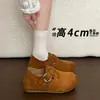 Zapatos Birkenstock para Mujer con Plataforma Gruesa para Aumentar la Altura Interior 2026 Nuevo Otoño Slip-on Zapatos de Cabeza Grande Feos Lindos Mocasines Birkenstock Completamente Cerrados
