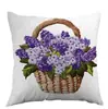 Funda de almohada simple morada lavanda de primavera para dormitorio, sofá, coche, personalizable