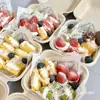 Caixa de Embalagem para Lanche de Frutas com Iogurte Grego, Caixa de Embalagem Descartável de Polpa para Sobremesa de Bolo de Iogurte Prensado a Frio para Levar