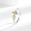 Venta Caliente Transfronteriza Anillo de Dos Tonos con Cruces Ilimitadas Chapado Cruzado Anillo de Comida de Moda Simple para Mujer Estilo Europeo y Americano Suministro Transfronterizo