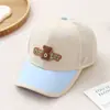 Chapéu de Malha de Proteção Solar de Verão para Crianças, Boné de Beisebol Colorido com Desenho de Ursinho Fofo, Chapéu de Sol para Meninos ao Ar Livre
