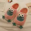 Pantuflas de Algodón Garra de Tigre para Mujer Invierno Dibujos Animados Lindas Interior Hogar Pareja Estudiante Antideslizantes Cálidas Talón de Bolsa Zapatos de Algodón para Hombre