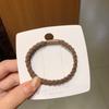 Tiara marrom leite feminina simples elegante elástico estilo ins aparência sofisticada laço de cabelo corda alta elasticidade durável alto senso