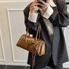 Bolso de mano cuadrado pequeño de estilo coreano, estilo extranjero, para mujer, primavera 2025, nuevo bolso de hombro de moda, bolso cruzado de nicho para uso diario.