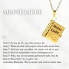 Collar de Acero de Titanio, Popular en Europa y América, Collar con Forma de Libro de Carta de Amor Grabada, Collar con Forma de Sobre de Carta de Amor Abrible, Cadena para Clavícula