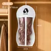 Bolsa de Armazenamento para Peruca Embalagem de Peruca Cabelo Humano Peruca Cheia Bolsa de Armazenamento com Gancho Zíper Transparente à Prova de Poeira Bolsa de Pendurar