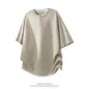 Camiseta de Manga Corta Transfronteriza Enbu Verano Nueva Versátil Patchwork Juvenil Holgada Moderna Pulóver de Cuello Redondo para Hombre