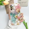 Adecuado para Funda de Teléfono Móvil A07 Samsung S25Ultra A16 Hoja de Loto Dorada A72 Patrón A90 Funda Protectora S24 TPU Suave